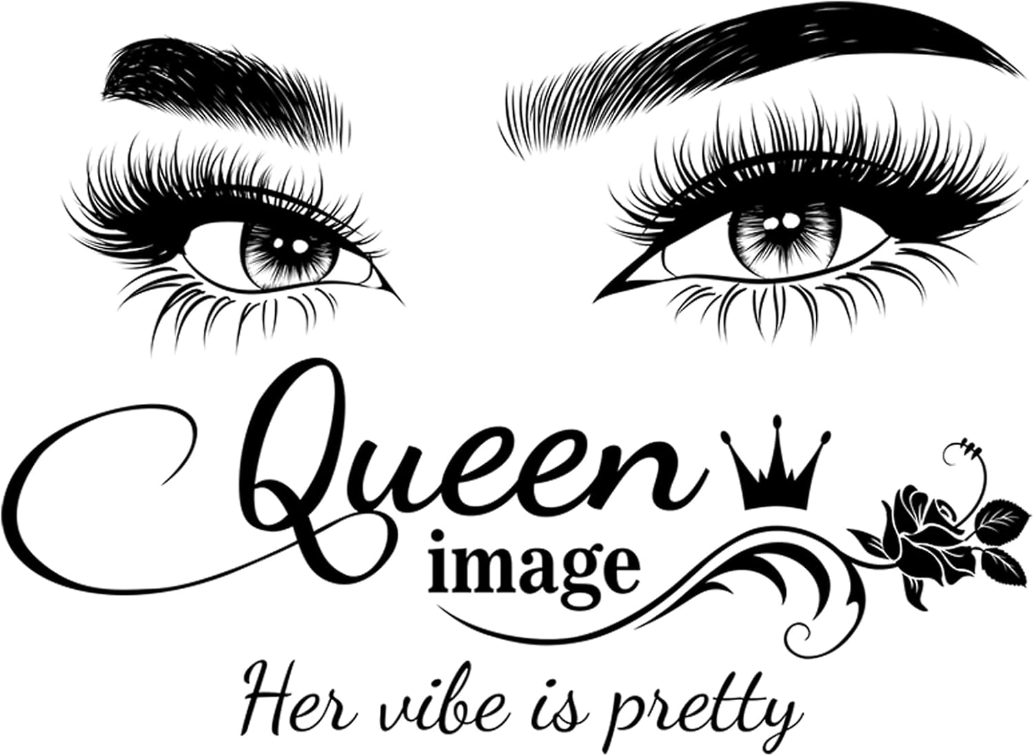 Dechom Queen Vibes – Calcomanías de pared con citas inspiradoras, ojos sexys, palabras motivacionales, calcomanías de pared para mujeres y niñas,