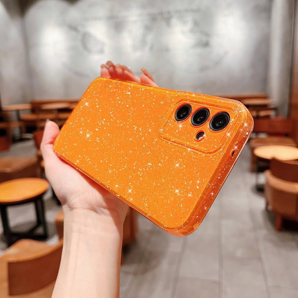 MINSCOSE Funda compatible con Samsung Galaxy A14 5G, bonita funda delgada con purpurina fina, a prueba de golpes, de TPU para mujeres y niñas, para