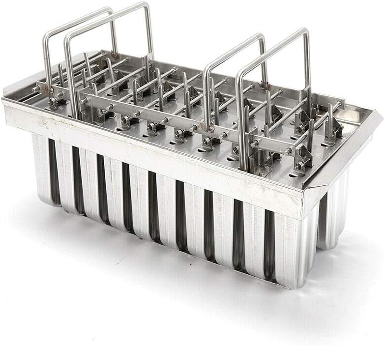 Molde de paletas de hielo de acero inoxidable, kit de moldes para hacer paletas de hielo con estante, 20 moldes para hacer paletas de hielo con 100