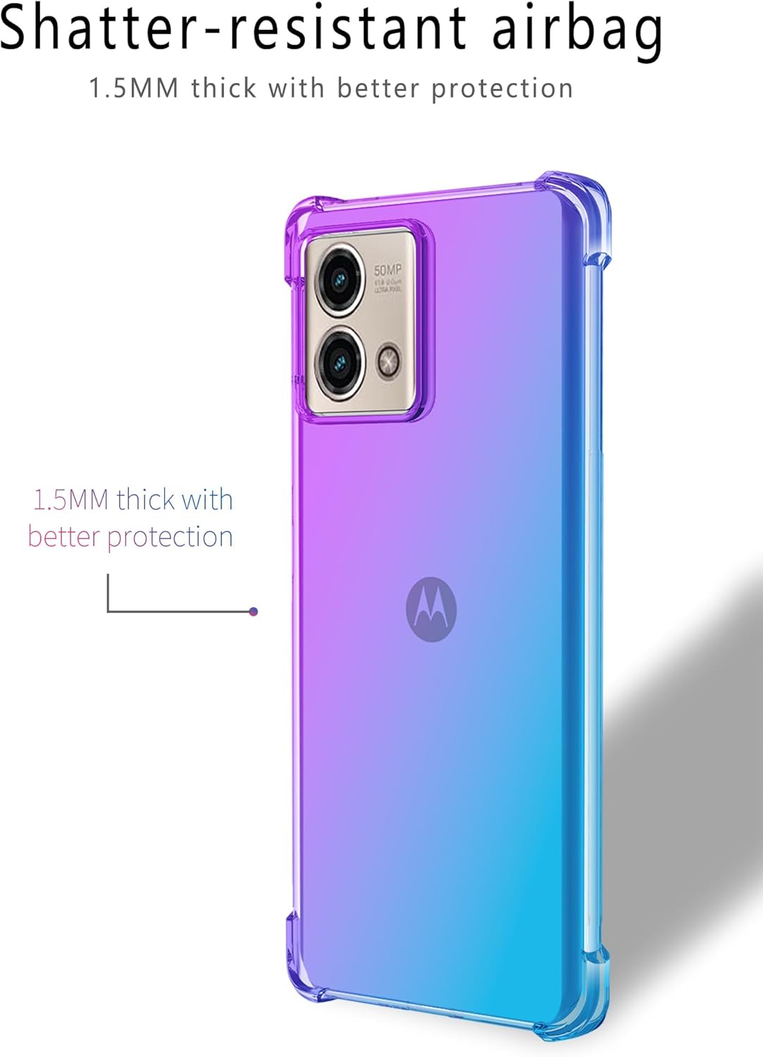 Osophter Funda para Moto G Stylus 5G 2023 transparente para mujeres y niñas con protector de pantalla, esquinas reforzadas de poliuretano