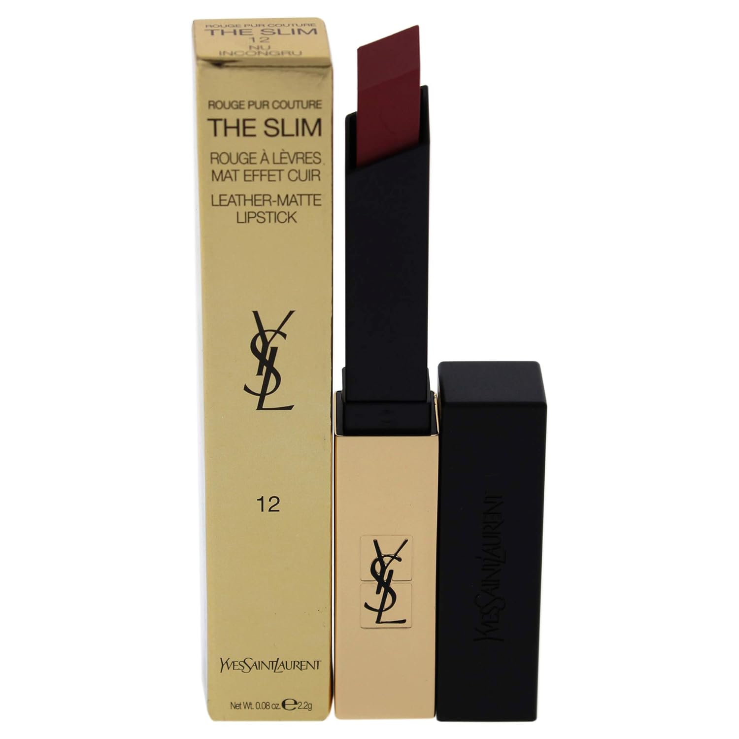 Yves Saint Laurent Rouge Pur Couture The Slim Matte Lipstick – 12 Nu Incongru Mujeres 0.08 oz