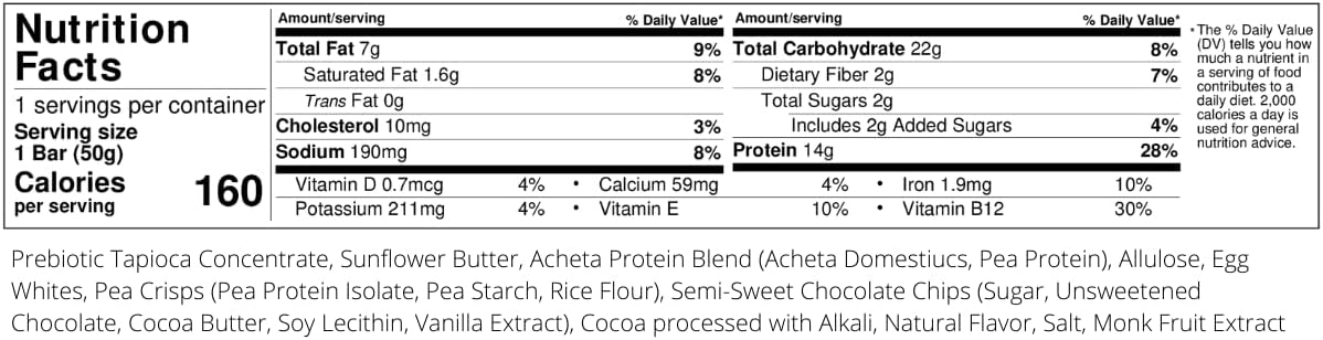EXO Barras de proteínas prebióticas, brownie de dulce de azúcar, sin lácteos, sin gluten, bajas en azúcar, 0.55 onzas de proteína, sostenible, B12,