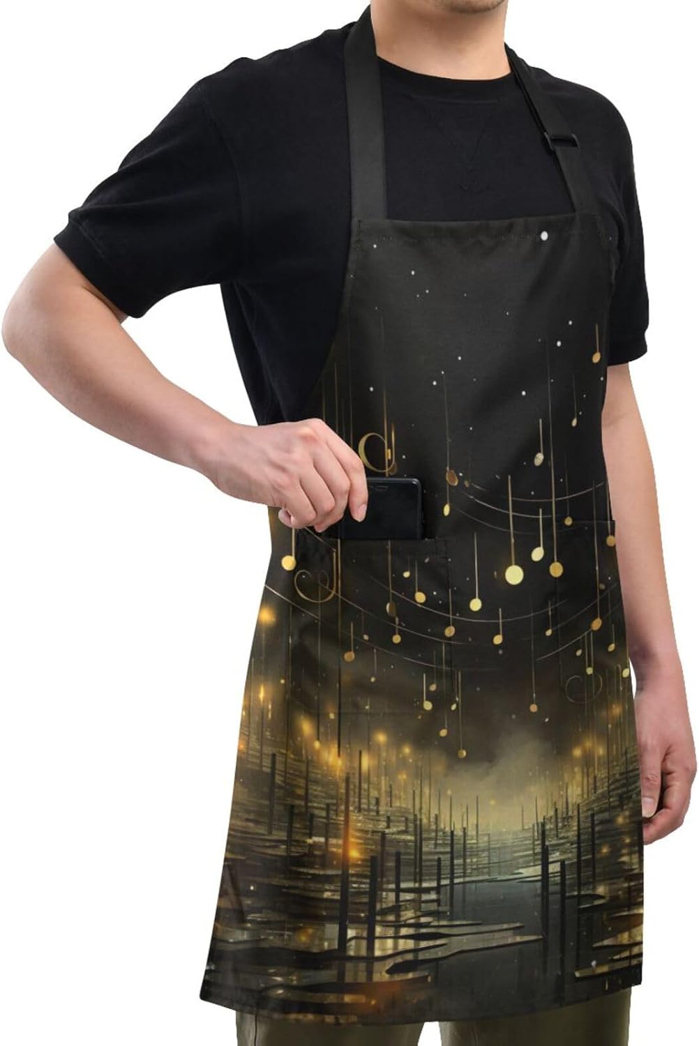 RPLIFE Delantales de chef con degradado azul, delantal impermeable, delantales para mujer con bolsillos, accesorios de cocina para hombres