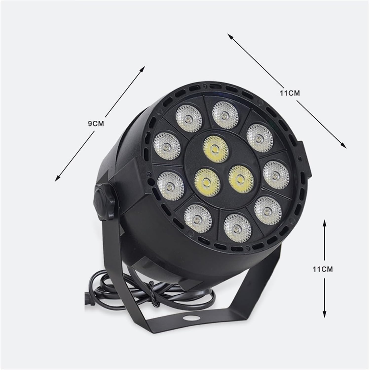 Luz de escenario Dj 3 en 1 luces LED de fiesta de 12 x 3 W, luz de par plana, mini accesorio de lavado RGBW Dj luz vertical para escenario,
