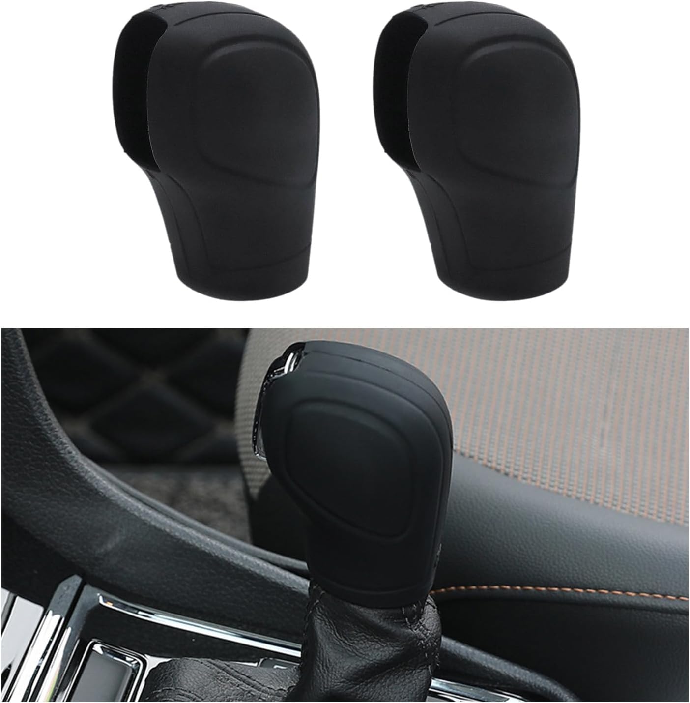 2 fundas para pomos de palanca de cambios de automóvil, accesorios de silicona elástica para proteger el cambio automático, protector antideslizante