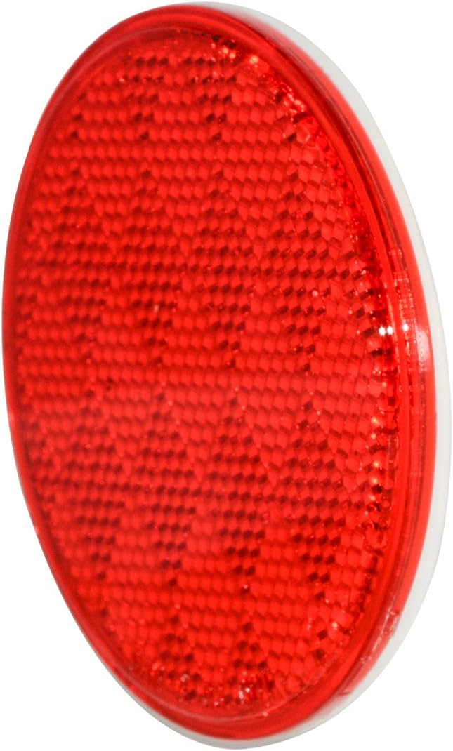GG Grand General 80814 Reflector redondo rojo adhesivo de 3 pulgadas para camiones, remolques, remolques, caravanas y autobuses, paquete de 2