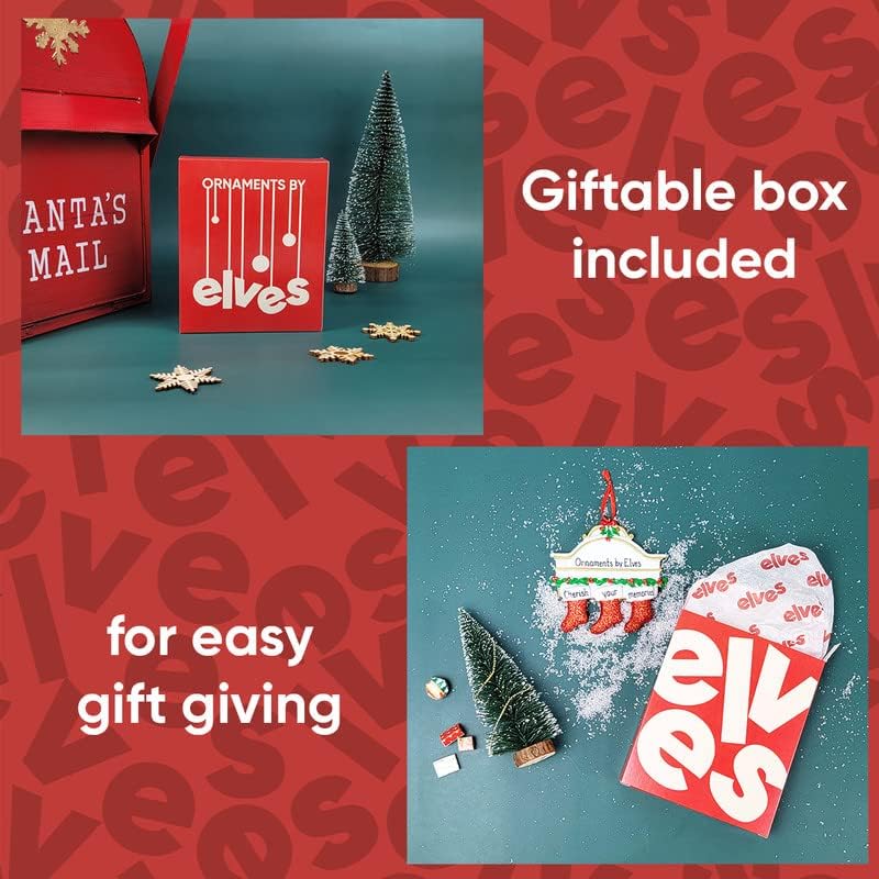 Adorno de Navidad personalizado 2024, bola de Navidad con decoración de líneas a rayas, adornos de Navidad colgantes de bola roja con purpurina para