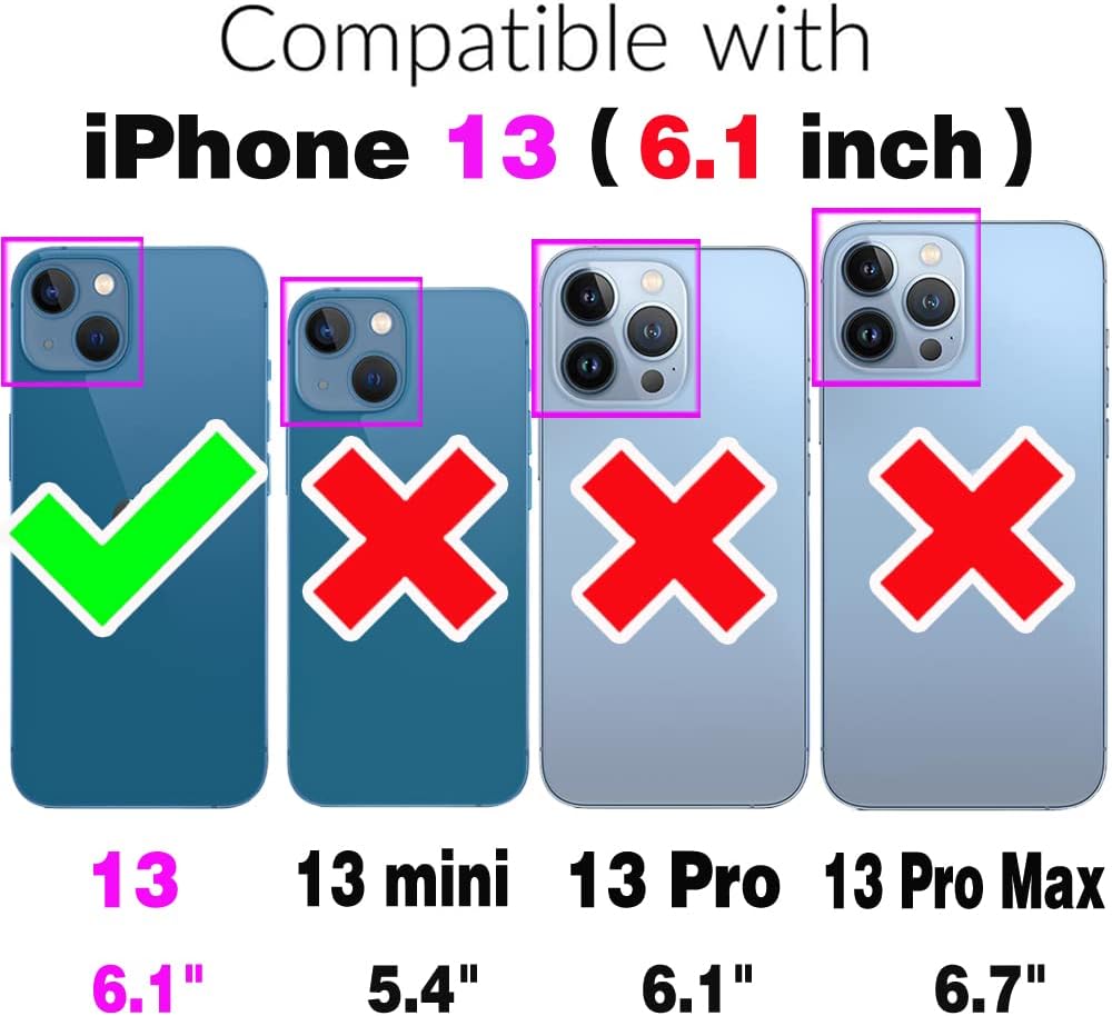Asuwish Funda de teléfono para iPhone 13 de 6.1 pulgadas con protector de pantalla de vidrio templado Magsafe y soporte delgado, funda rígida