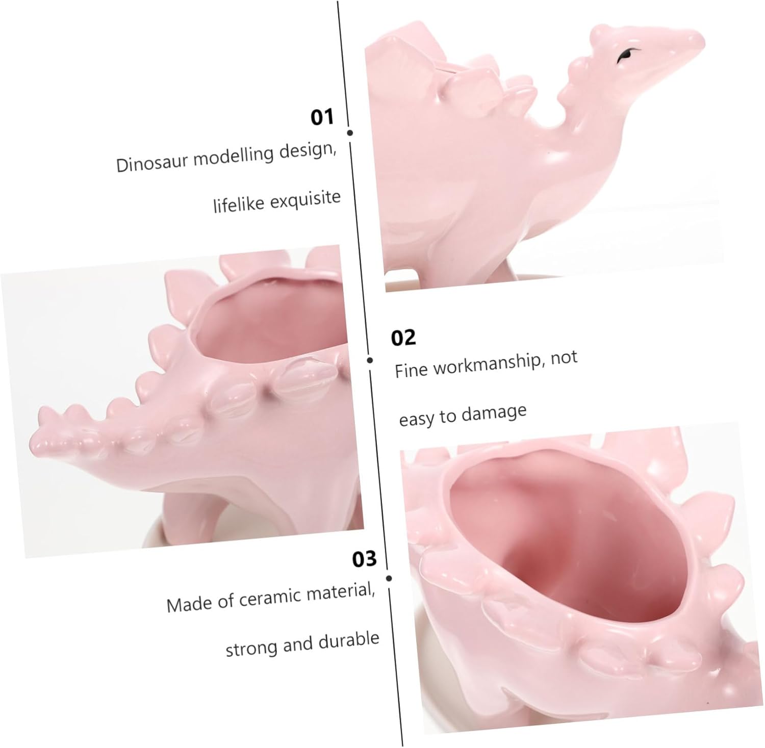 YARNOW 3pcs Dinosaur Succulent Flower Pot Mini Desk Flower Pot Ceramic Flower Pot Succulent Pots Ceramic Pot Ceramic Vases for Flowers Animal Flower