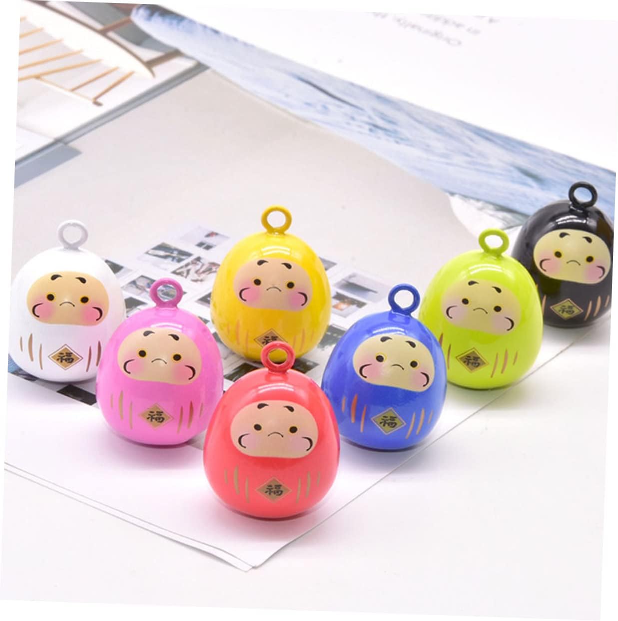 Llavero de joyería japonesa para manualidades, decoración de miniture, campanas decorativas de buena suerte, adorno de muñeca japonesa, sello de