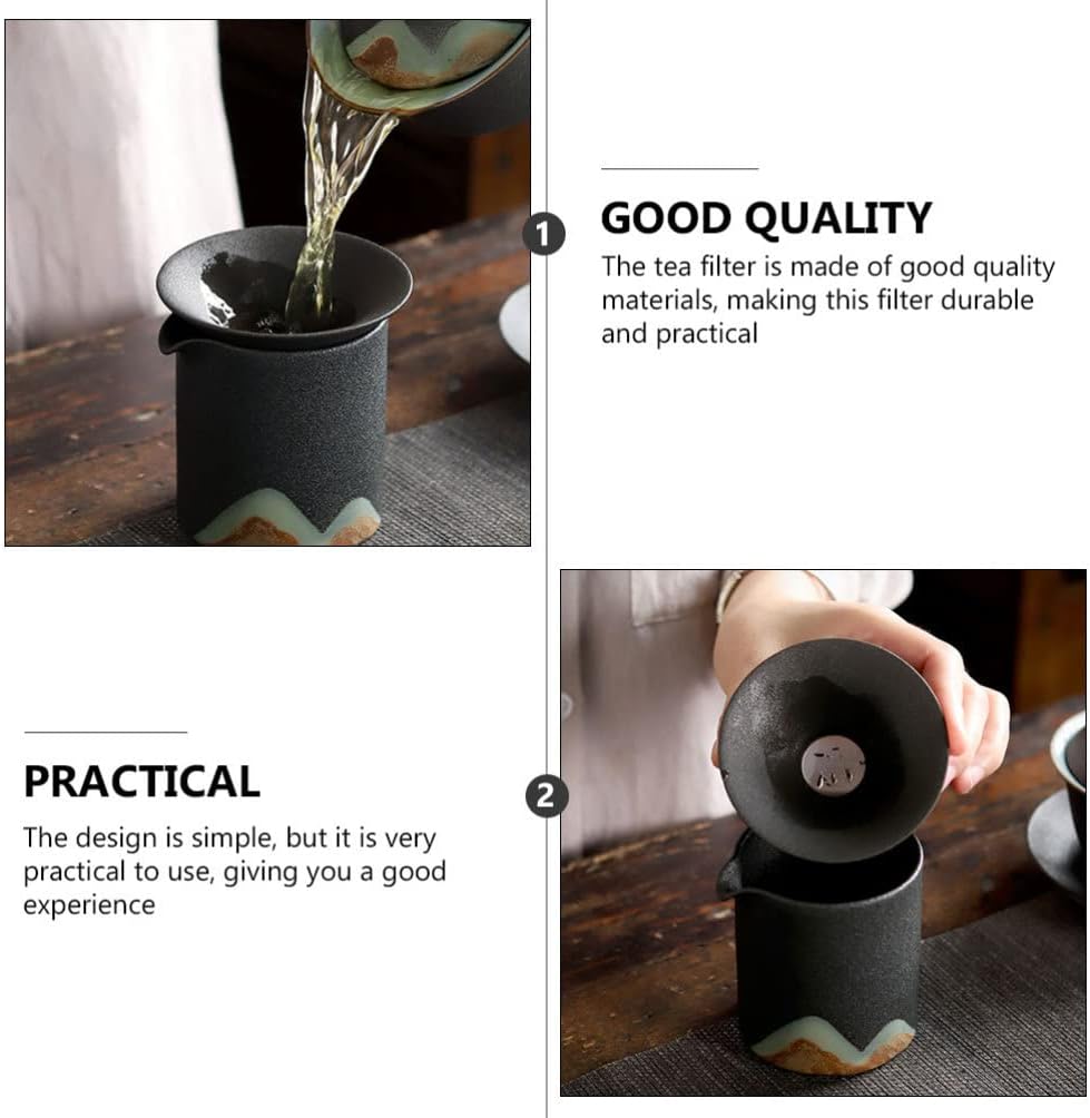 ULTNICE Infusor de taza de té de malla, infusor de filtro de té, colador de té cerámica suelta, malla de té, infusor de té chino, utensilios de té
