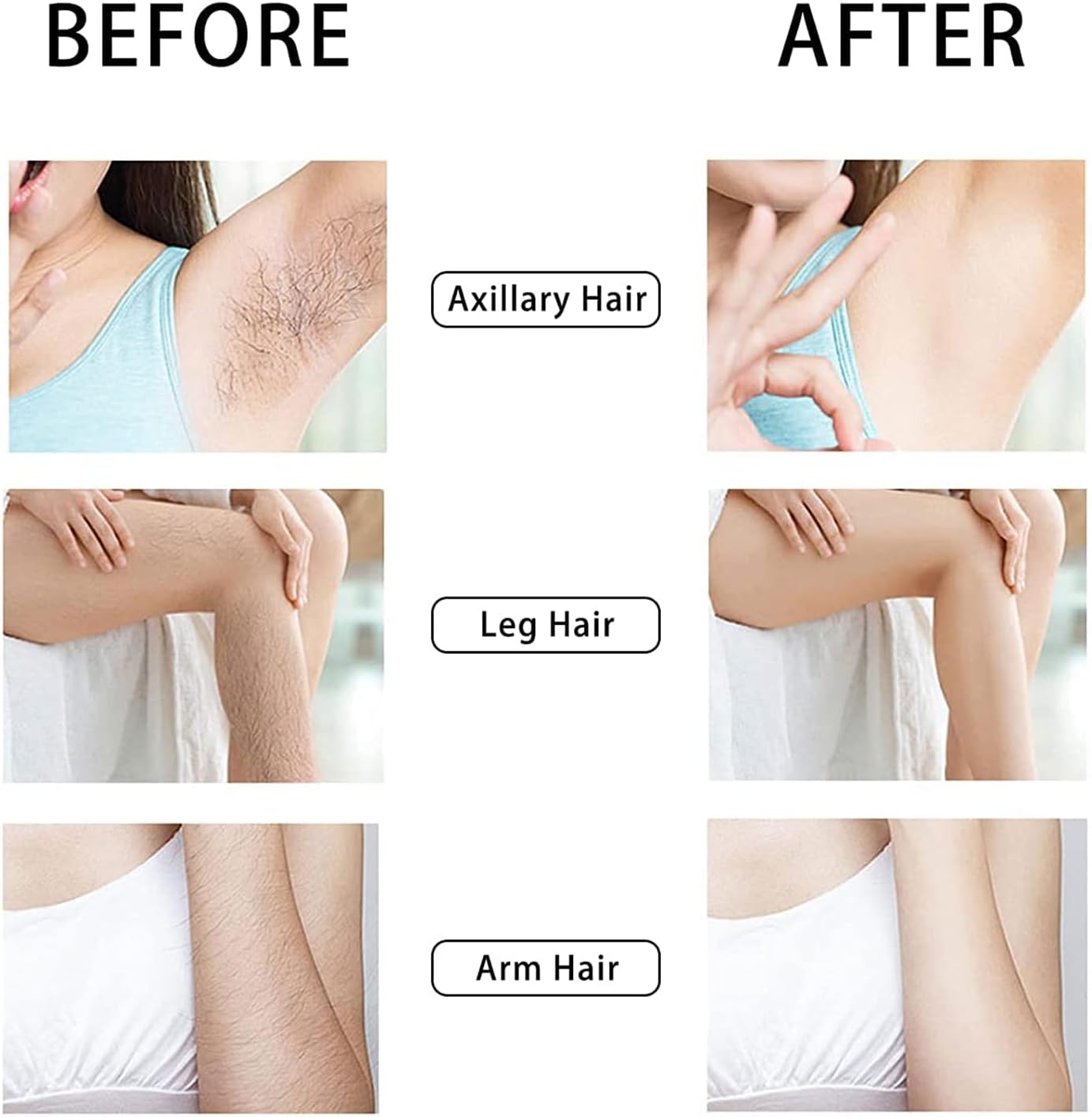 Asokeyer 2 borradores de pelo de cristal para mujeres y hombres, 2023 nuevo borrador mágico de cabello, depiladora suave portátil, herramienta