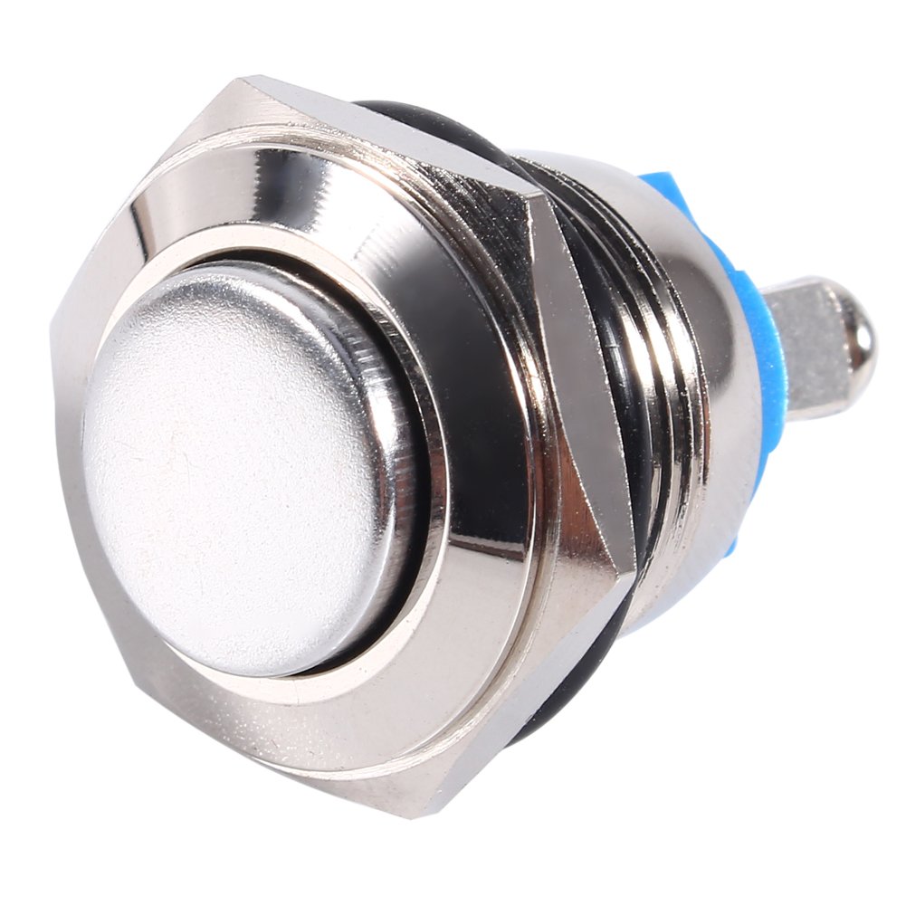 Interruptor de botón momentáneo 12v, interruptor de botón momentáneo de 0.630 in, interruptor de botón de bocina de aire para control de circuito