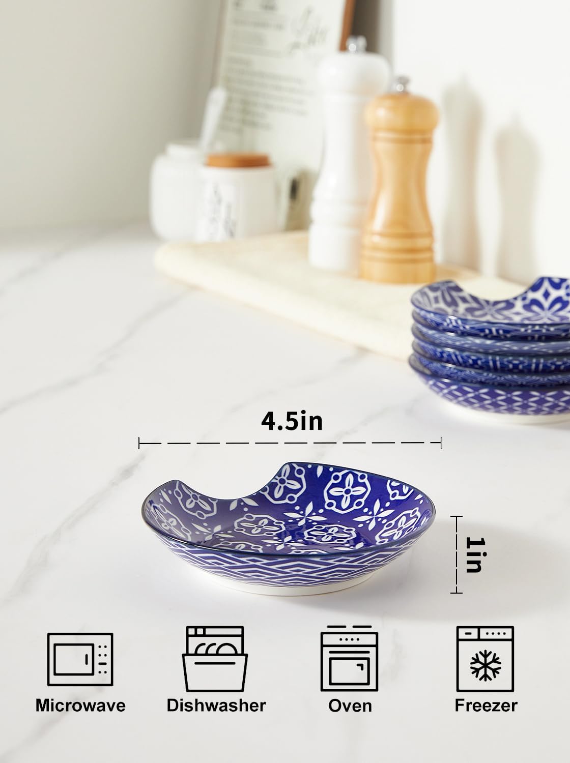 Soporte de cuchara de cerámica, soporte para encimera de cocina, soporte para utensilios para estufa, cucharón, espátula, juego de 6, apto para