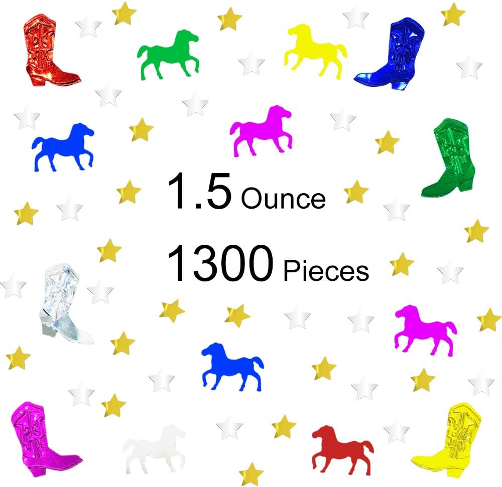 Decoración de fiesta, confeti de vaquero del oeste, botas de caballo de Patricio para niños, cumpleaños, bodas, baby shower, decoración de confeti