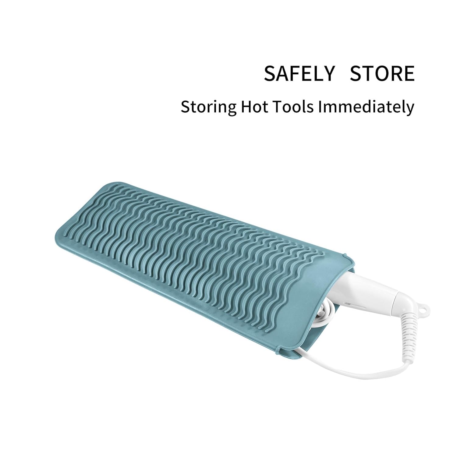 EIOKIT Bolsa de viaje de silicona resistente al calor para alisadora de cabello, plancha para prensar, rizador de pelo, varita rizadora de cabello,