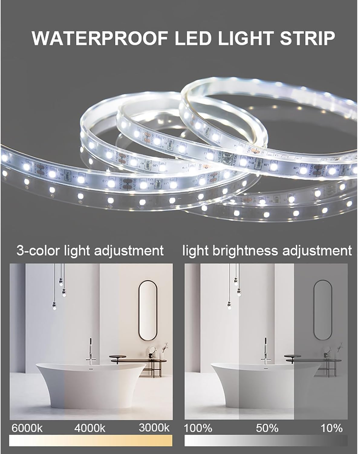 Espejo circular regulable antivaho montado en la pared para dormitorio, espejo LED redondo de 39 pulgadas para baño, espejo redondo con luces (color