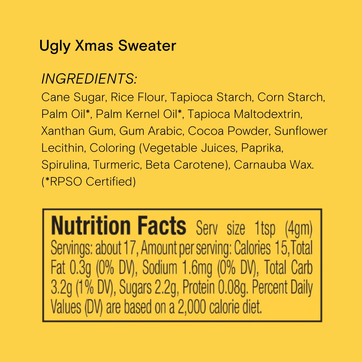Supernatural – Juego de suéter navideño suave y feo de Navidad, sin tintes artificiales, sin soja, sin gluten, vegano, 3 onzas (paquete de 2)