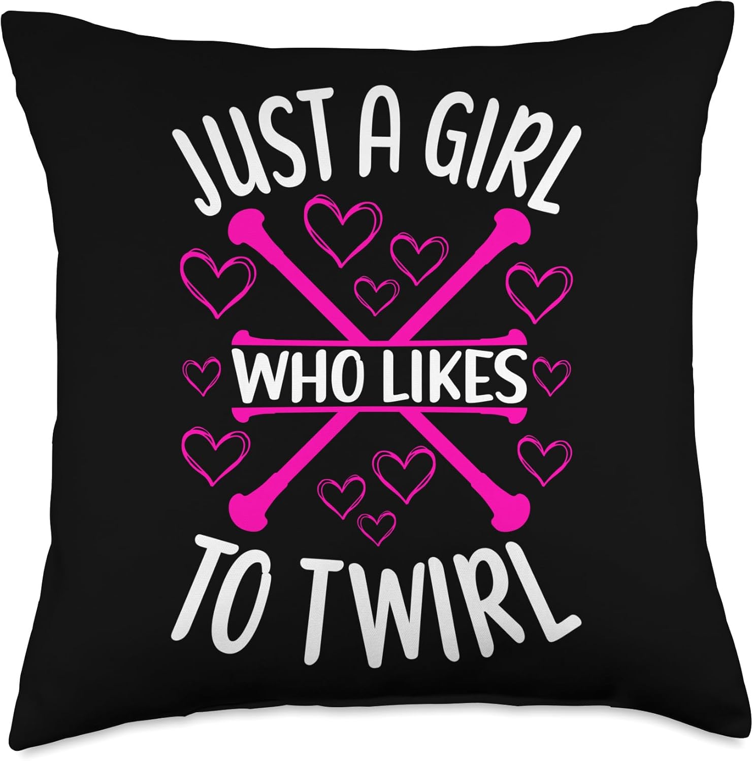 Twirling Outfit Majorette Baton Twirler Throw Pillow, 18×18, Multicolor