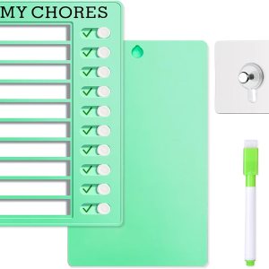Tabla de tareas borrable para niños con marcadores y gancho de pared, tabla deslizante de tareas de rutina diaria para niños y adultos (1 unidad, Tabla de tareas borrable para niños con marcadores y gancho de pared, tabla deslizante de tareas de rutina diaria para niños y adultos (1 unidad,