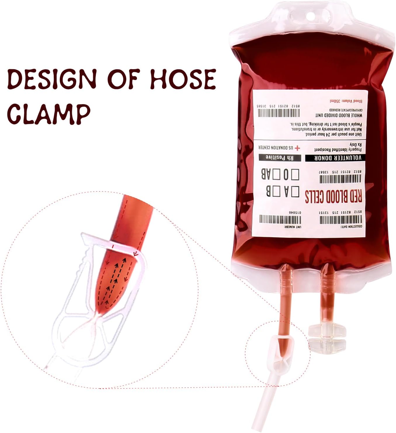 UNIMEIX Paquete de 10 bolsas de sangre de Halloween para bebidas, bolsas de bebida de sangre falsa, bolsas reutilizables para bebidas intravenosas