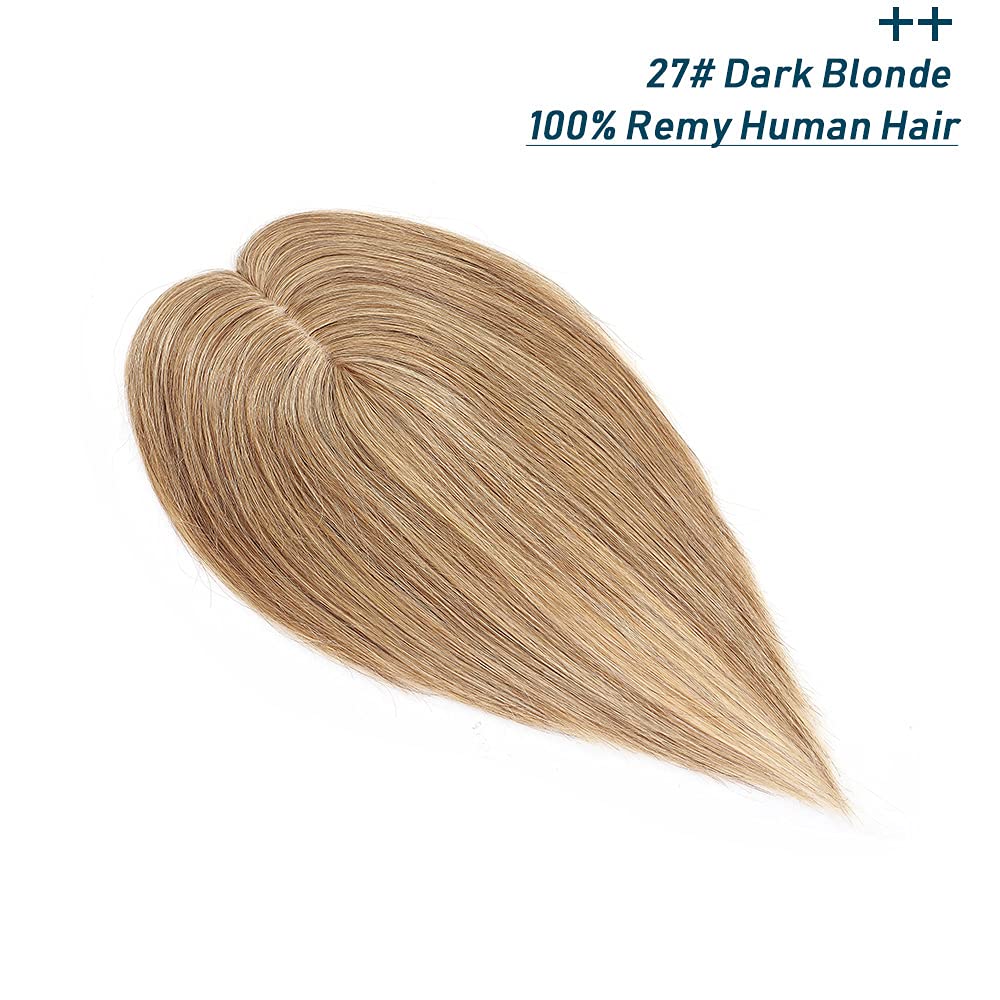 SEGO Toppers de cabello humano para mujeres con cabello fino, sin flequillo, 100% cabello humano real, pelucas de cabello humano superior, pelucas