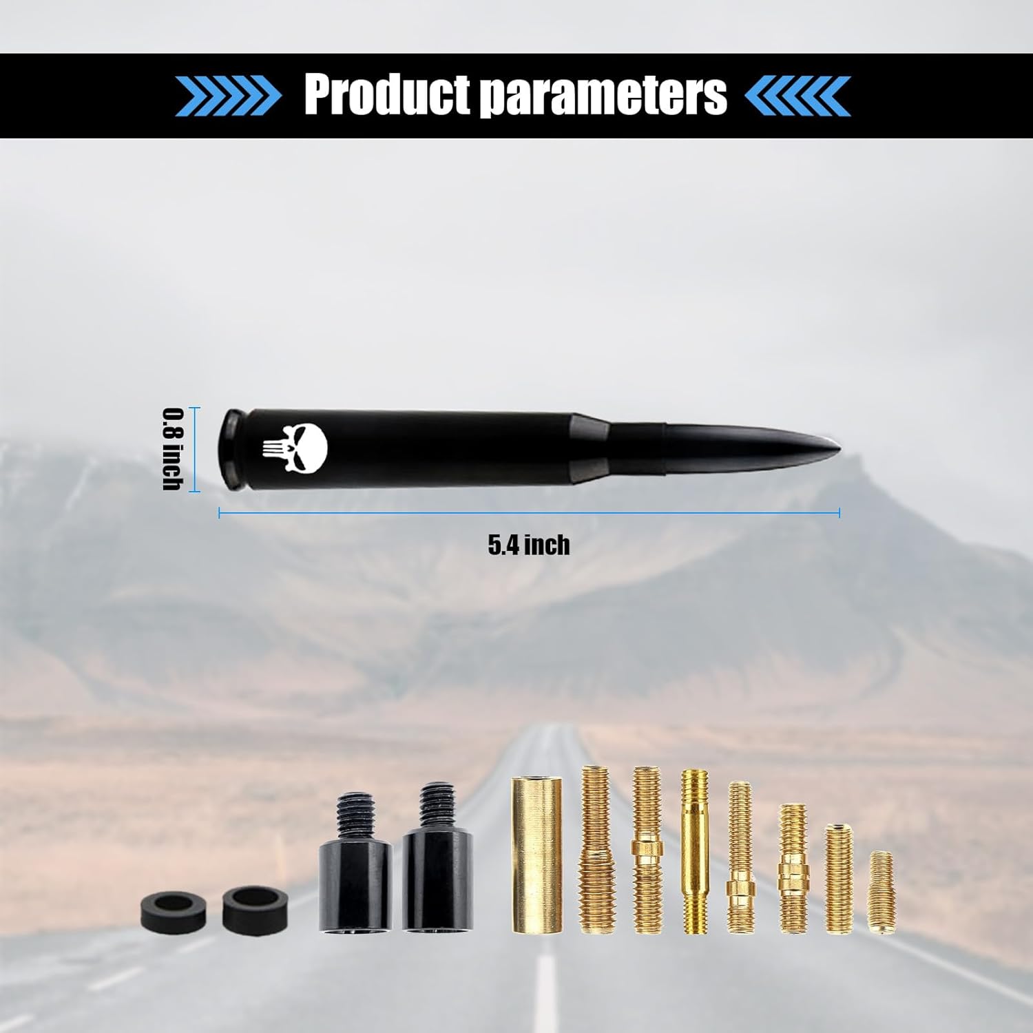 1 antena de bala de 5.4 pulgadas, antena de reacondicionamiento de automóvil para Ford F150, Jeep Wrangler Chevrolet, accesorios resistentes al
