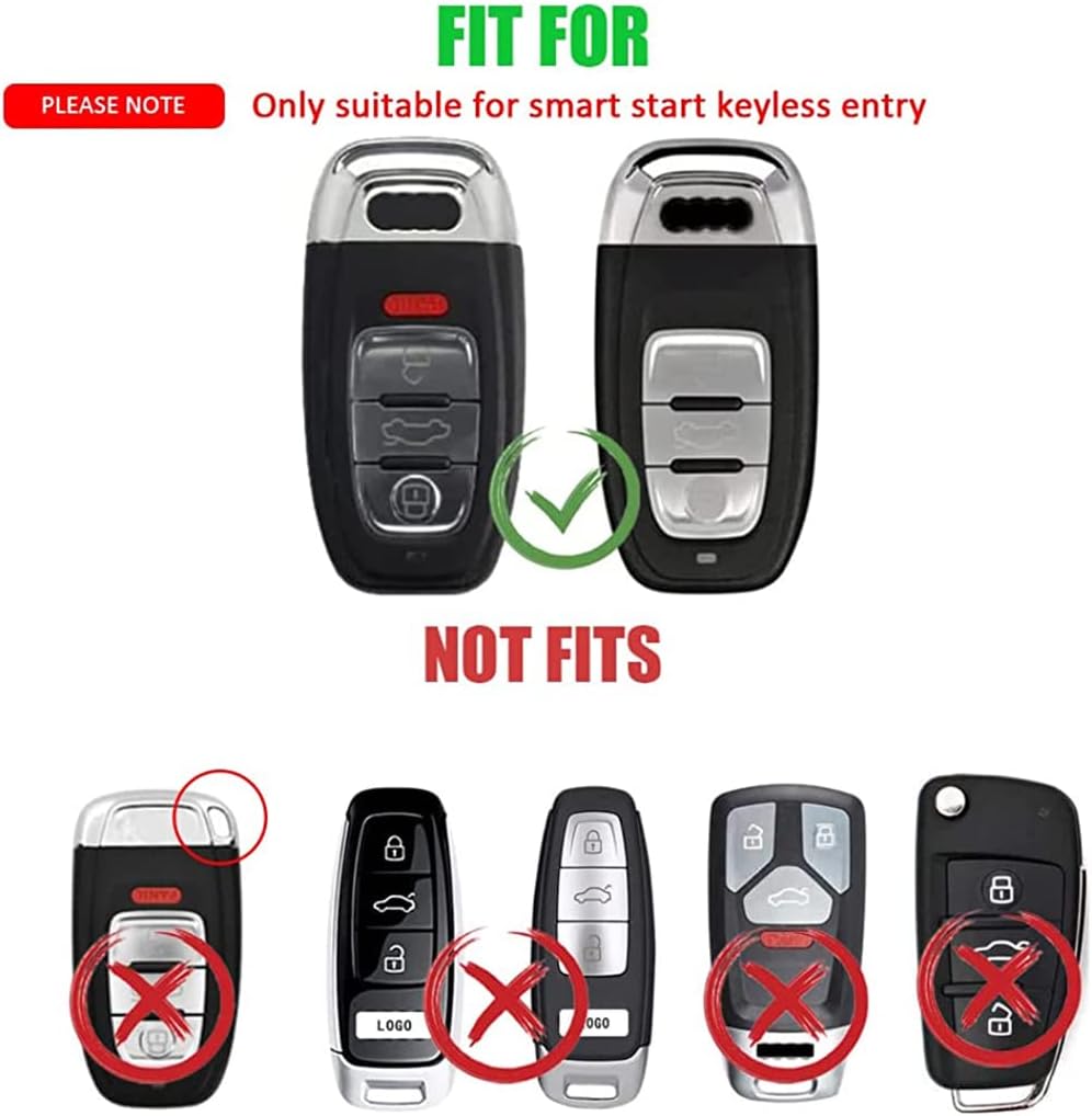 Funda deportiva de aleación de zinc para llavero de entrada sin llave para Audi R8 Q5 Q7 S3 S4 S5 S6 S7 S8 SQ5 RS5 RS7 A4 A5 A6 A7 A8