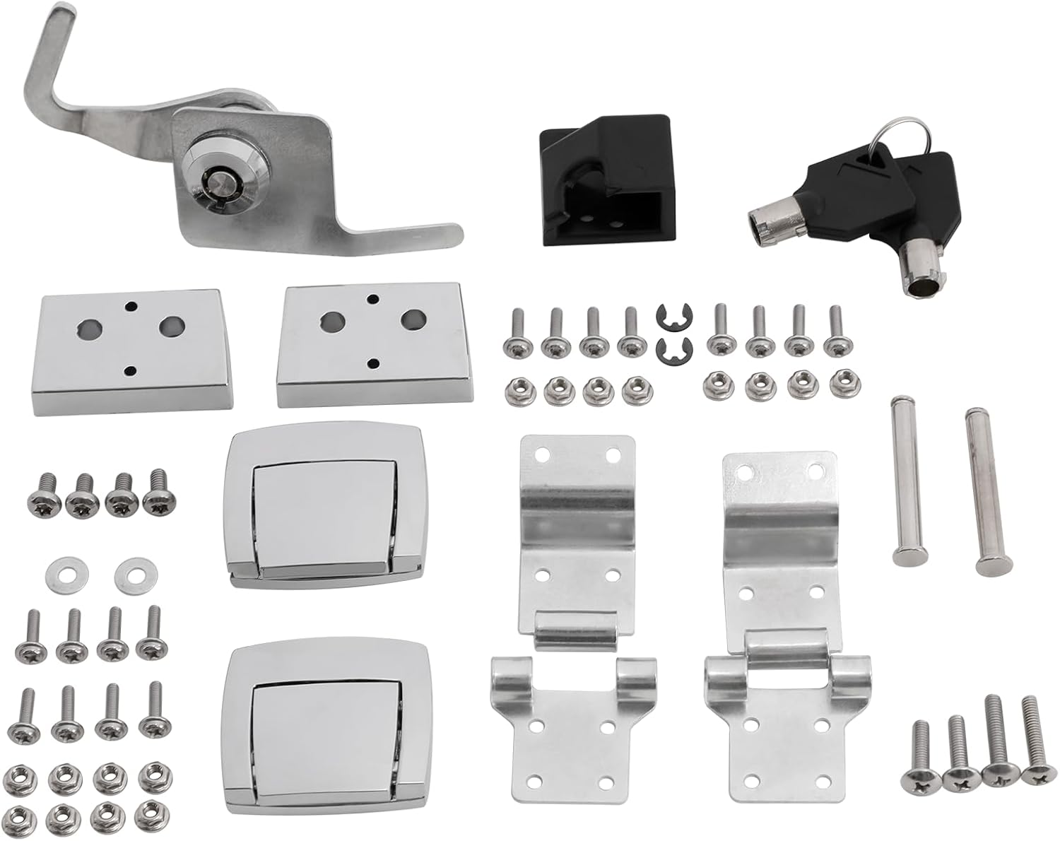 TCT-MOTORPARTS Paquete de pestillos de maletero Bisagras Kit de bloqueo para Harley Tour Pak Road King Glide 88-13