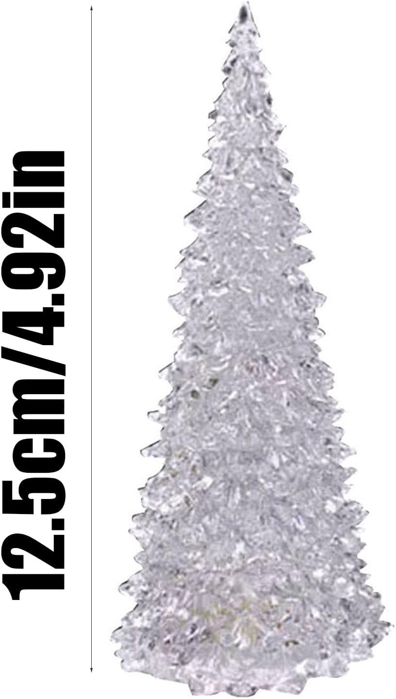 Sayoc Paquete de 3 árboles de Navidad LED acrílicos azules, juego 2023 con 7 luces que cambian de color, perfecto para decoración navideña
