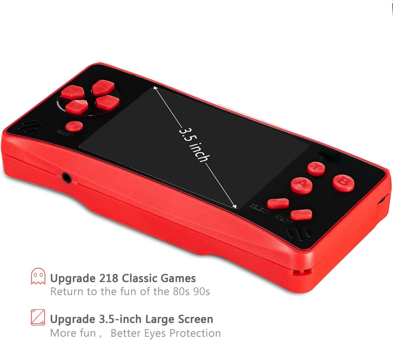 Consola de juegos de mano portátil Haopapa Retro Plus, reproductor de videojuegos integrado con 218 juegos clásicos, LCD de 3.5 pulgadas, gran