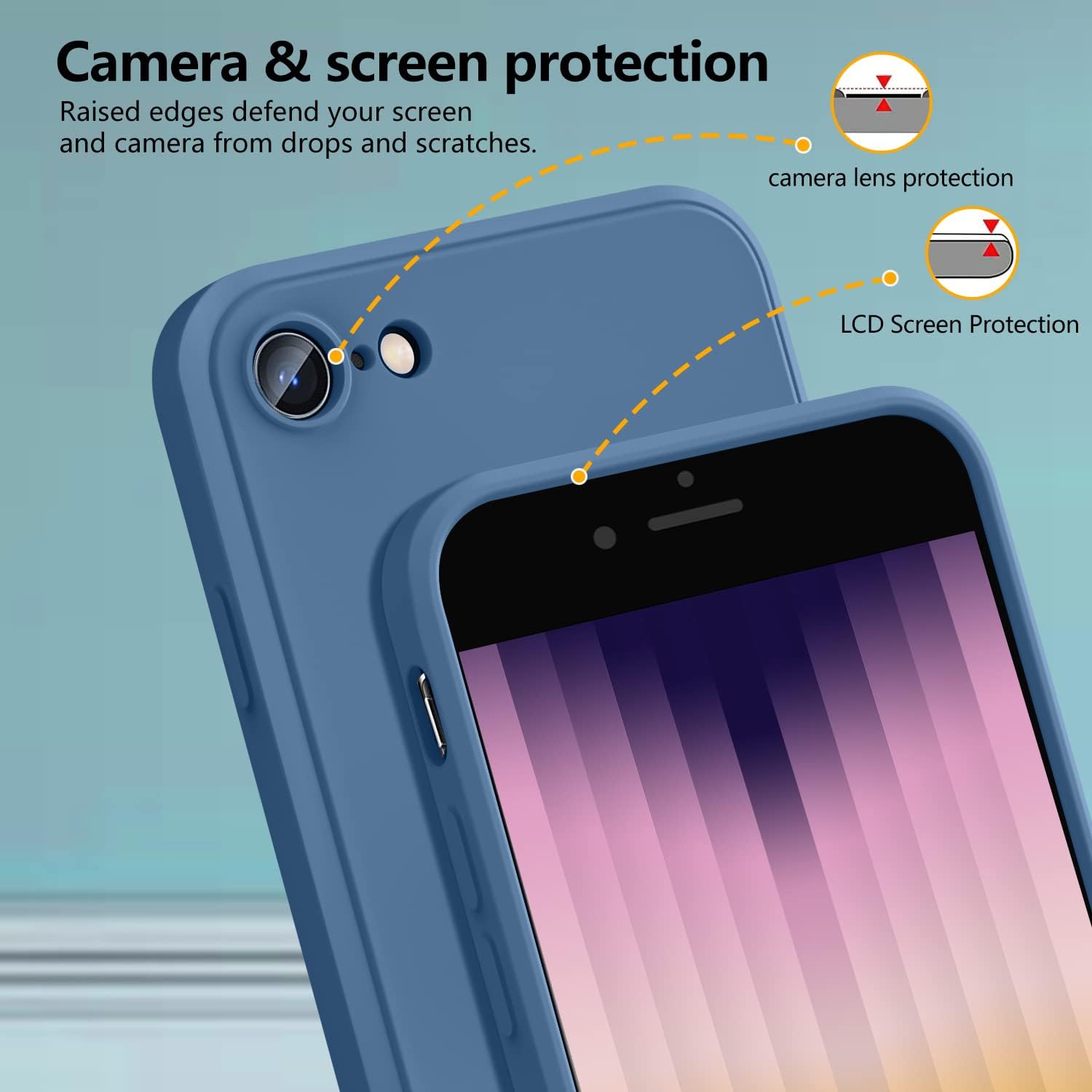HIYUUTTBS Funda compatible con iPhone 11 de 6.1 pulgadas, silicona líquida suave al tacto de cuerpo completo, correa de cordón para el cuello, funda