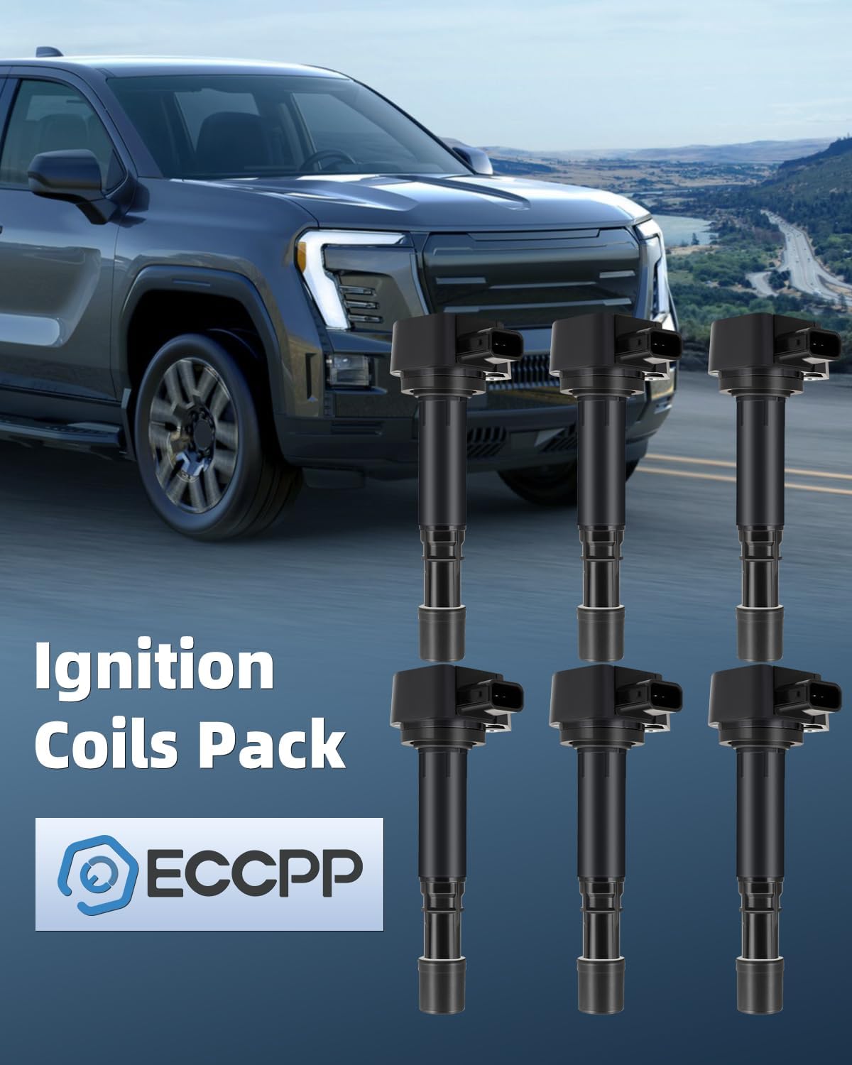 ECCPP UF413 6 bobinas de encendido con 6 bujías de iridio para Honda para Ford para Ford para Ford para Acura1 para Saturn Civic Pilot Ridgeline MDX