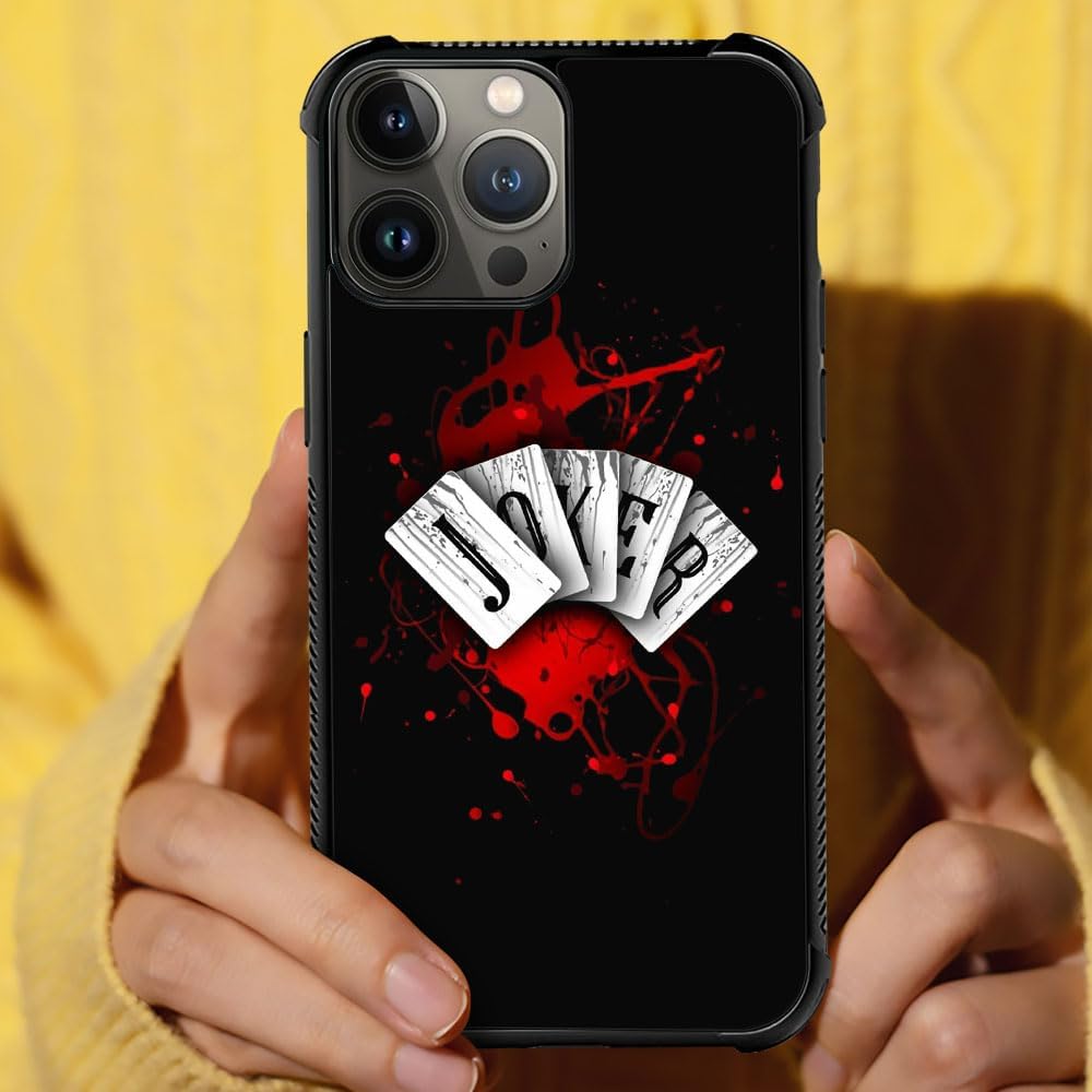 ZHEGAILIAN Funda compatible con iPhone 15 Pro, Joker Cards 15 Pro para hombresniños, esquinas reforzadas UNBreak Fashoin, cubierta trasera de TPU