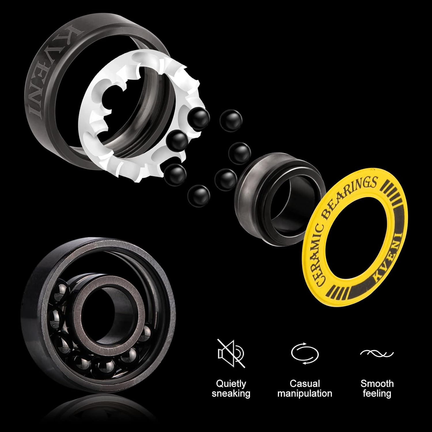 Juego de rodamientos de cerámica para patineta con espaciadores, rodamientos para longboard ABEC-9, 608 rodamientos para patineta, longboard,