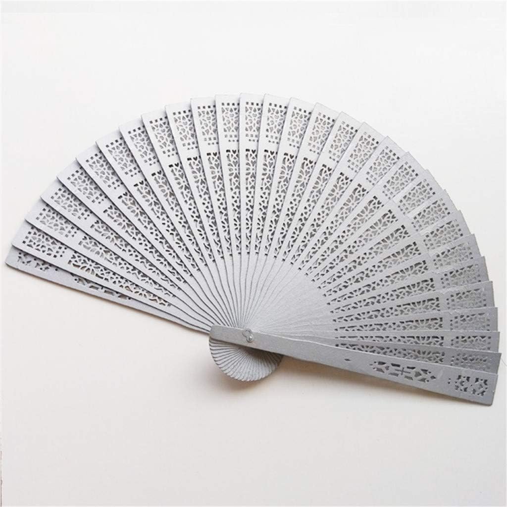 SOOTOP Abanicos plegables de mano de seda plegados ventilador de bambú oriental hecho a mano DIY decoración de pared mujeres hombre baile