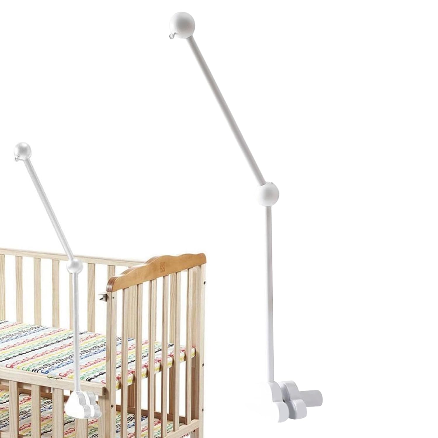 Brazo móvil para cuna, brazo móvil para cuna, brazo móvil para cuna de cama, diseño de nube de madera, soporte ajustable desmontable lindo para