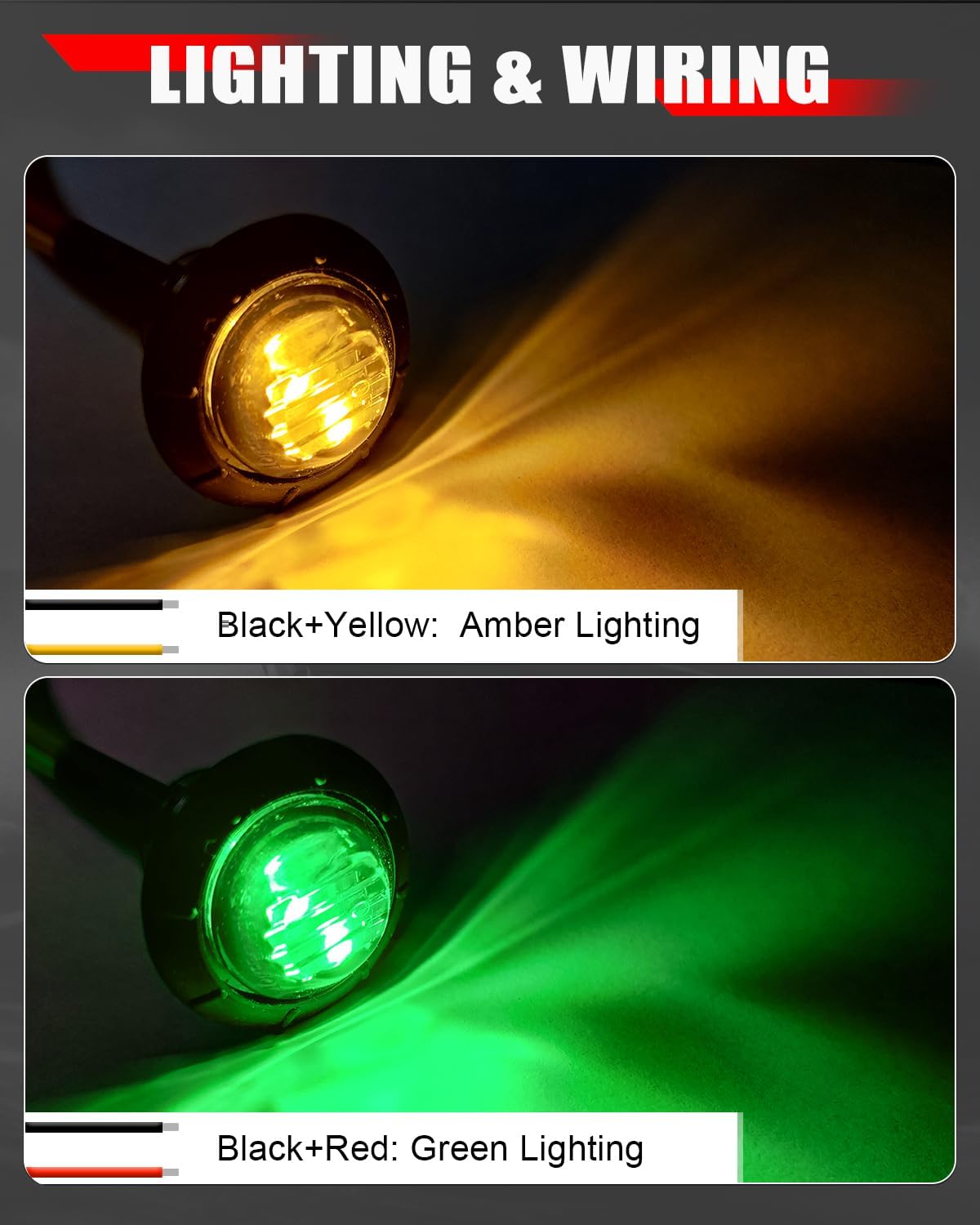 Luces marinas para barco, impermeables, ámbar a verde, de doble color, LED para interior de barco, cubierta de cortesía, luz de navegación de 34