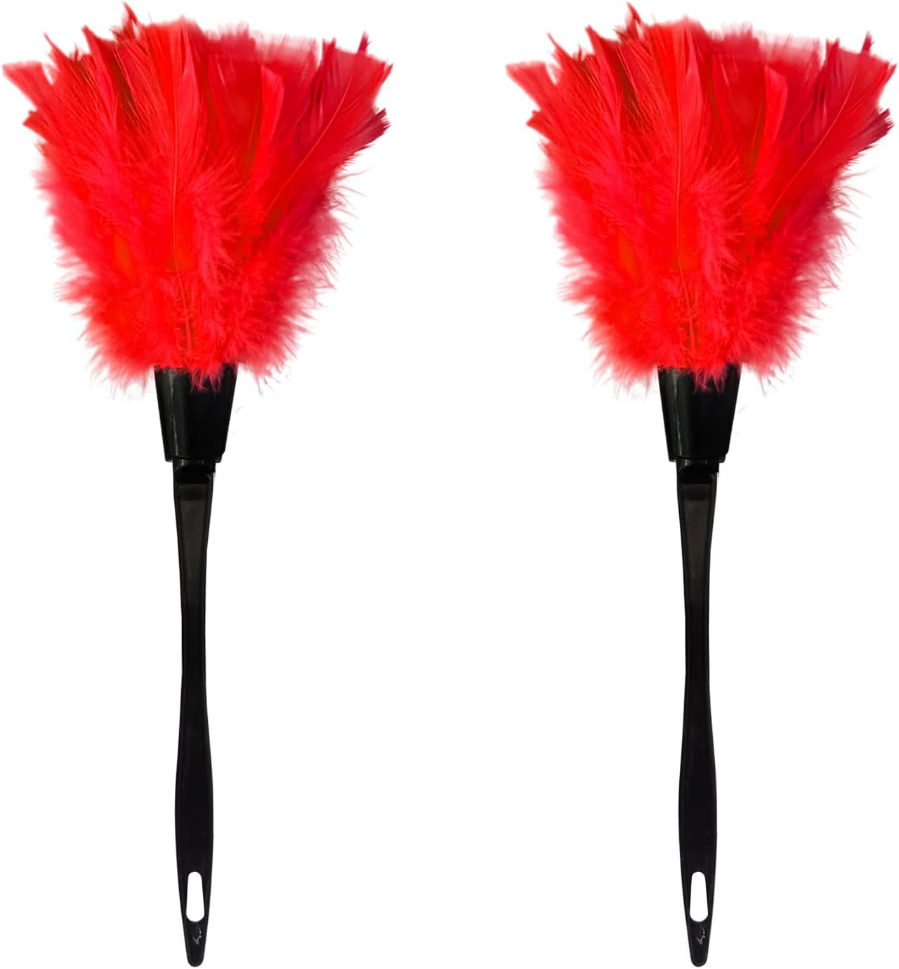 Plumeros de plumas de pavo para limpiar el hogar, persianas, cocina, coche, oficina, ecológicos y reutilizables (2 unidades, rojo)