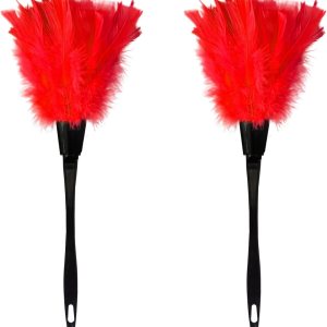 Plumeros de plumas de pavo para limpiar el hogar, persianas, cocina, coche, oficina, ecológicos y reutilizables (2 unidades, rojo) Plumeros de plumas de pavo para limpiar el hogar, persianas, cocina, coche, oficina, ecológicos y reutilizables (2 unidades, rojo)