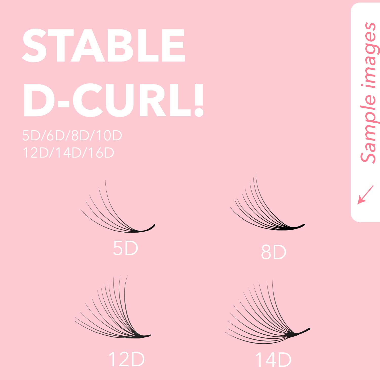 EVA LASH 500 extensiones de pestañas postizas en abanico 5D6D8D10D12D14D16D, hechas a mano, grosor de 0.050.070.1 0.315-0.669 in, rizo CD, bandeja
