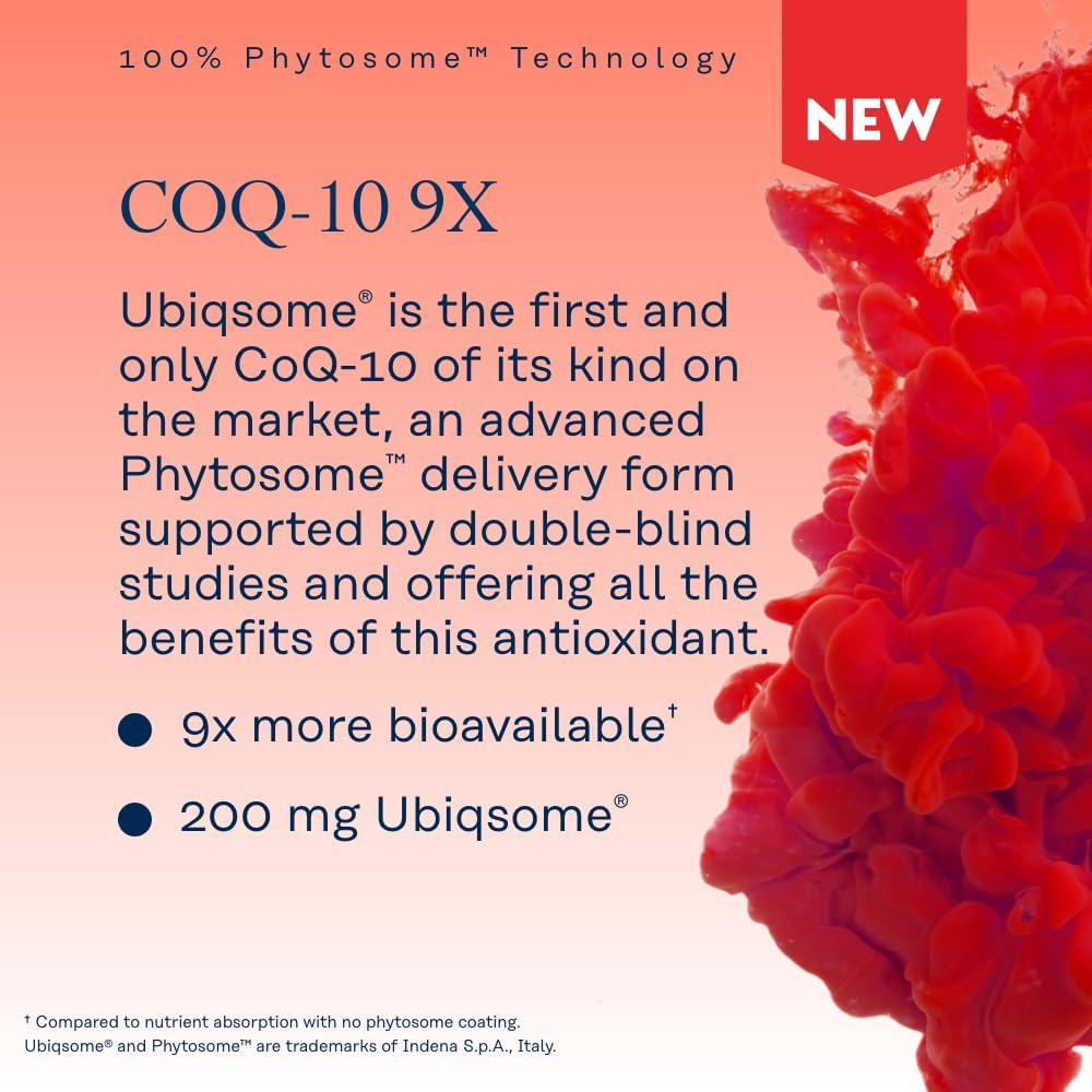 SOLARAY Fitosoma CoQ-10 – Absorción 9X CoQ10 200mg – Suplemento antioxidante fácil de digerir – Vegano y hecho sin soja – Garantía de 60 días – 30