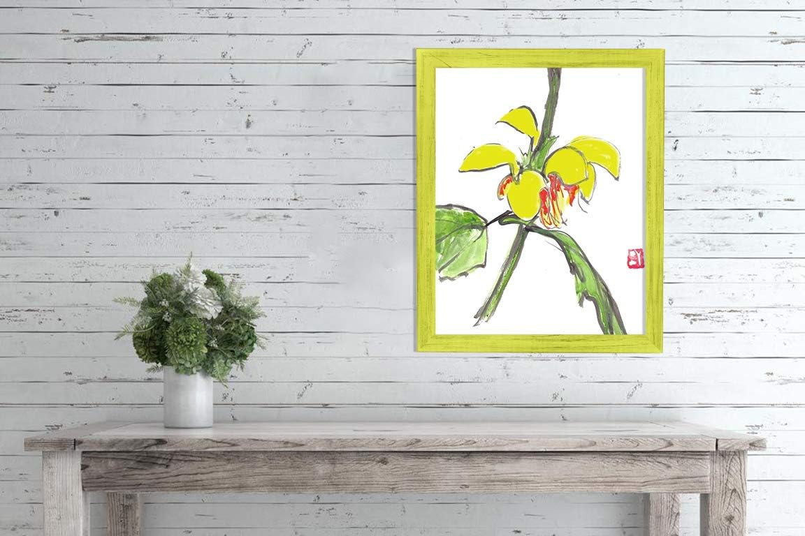 Jerry’s Artarama Millbrook Collection – Portarretratos de madera country chic amarillo sureño, 8 x 10  Moldeado estrecho de madera maciza de 1.5