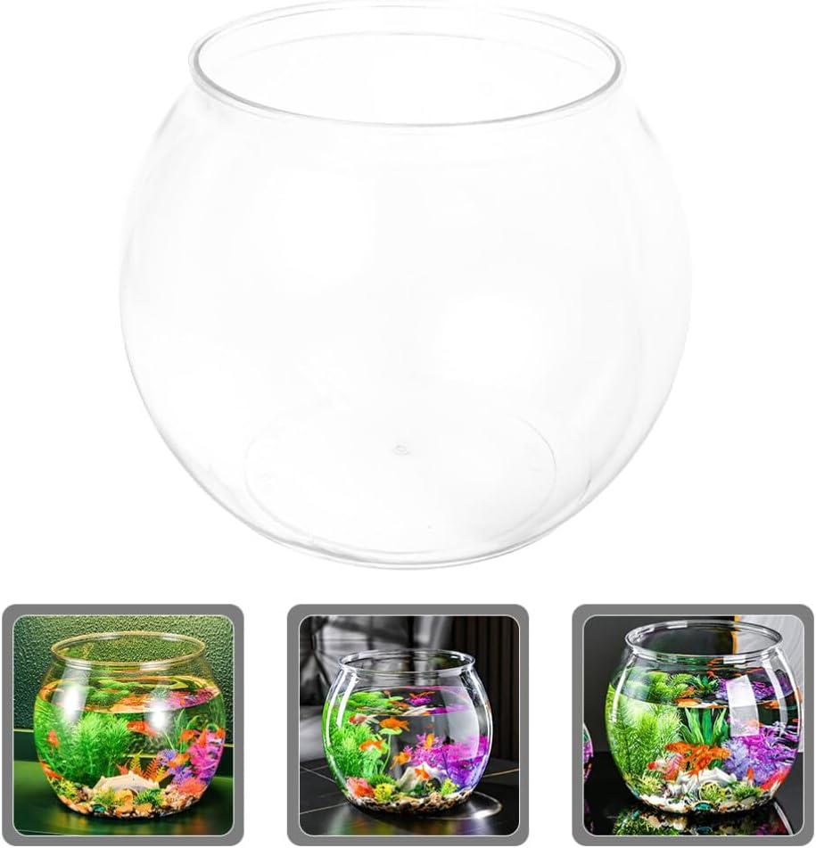 Didiseaon Cuenco de pescado de plástico acuario tanque de peces pequeño pecera de plástico Ivy cuencos para centros de mesa de dulces, suministros