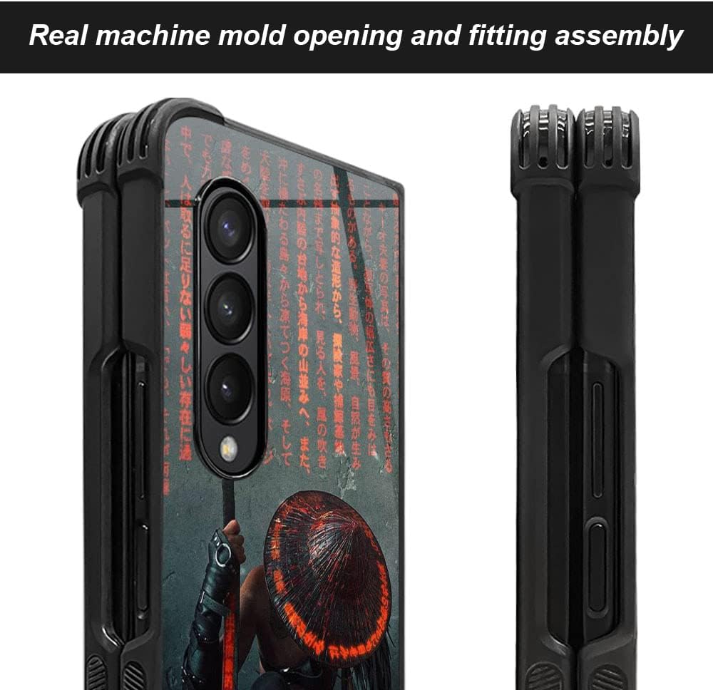 Funda compatible con Galaxy Z fold 3 5G, Samurai Galaxy Z fold 3 5G, patrón para niños y hombres, funda antiarañazos a prueba de golpes para Z fold