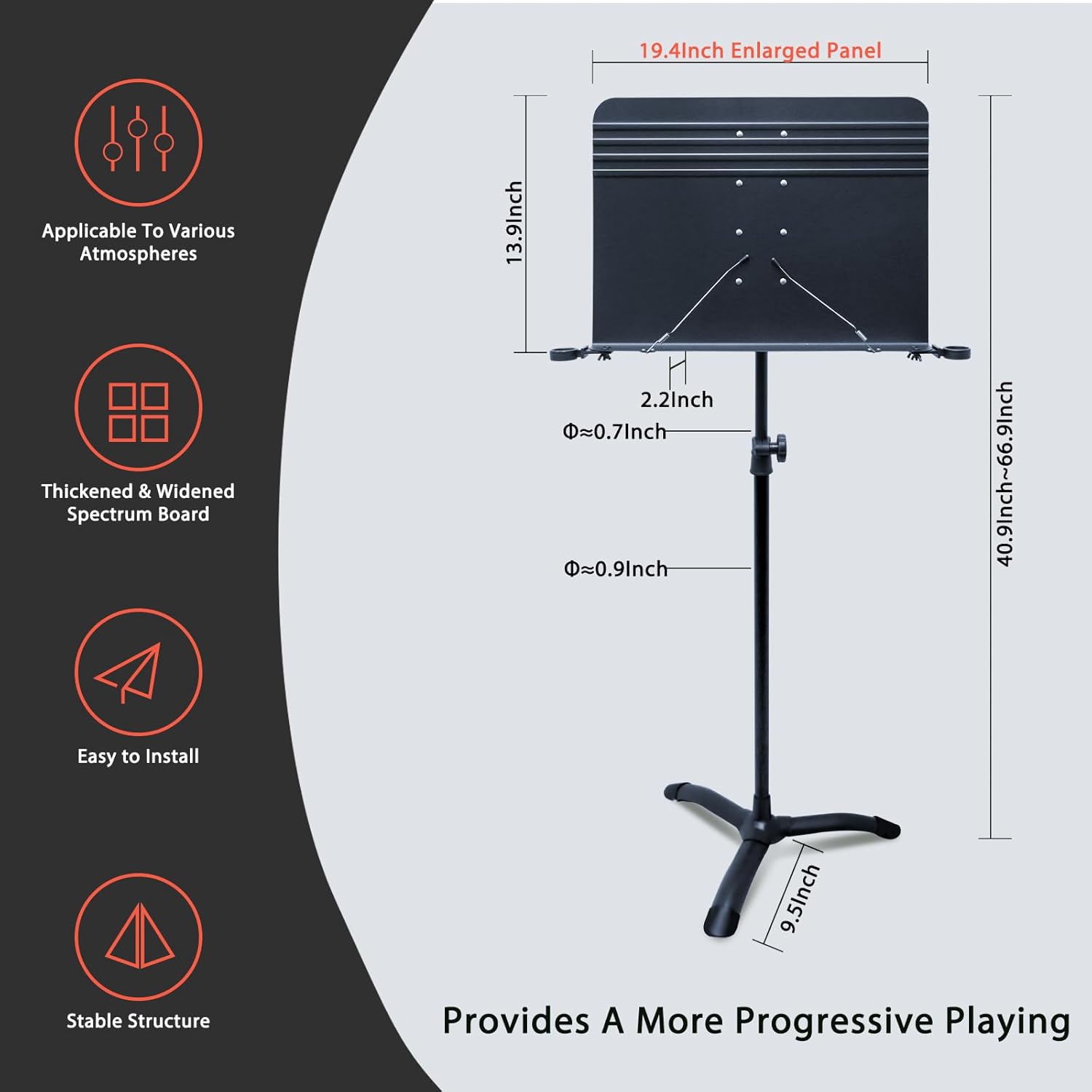 RANMING Soporte de música, soporte plegable de doble uso para partituras y soporte para libro de escritorio, soporte profesional portátil para