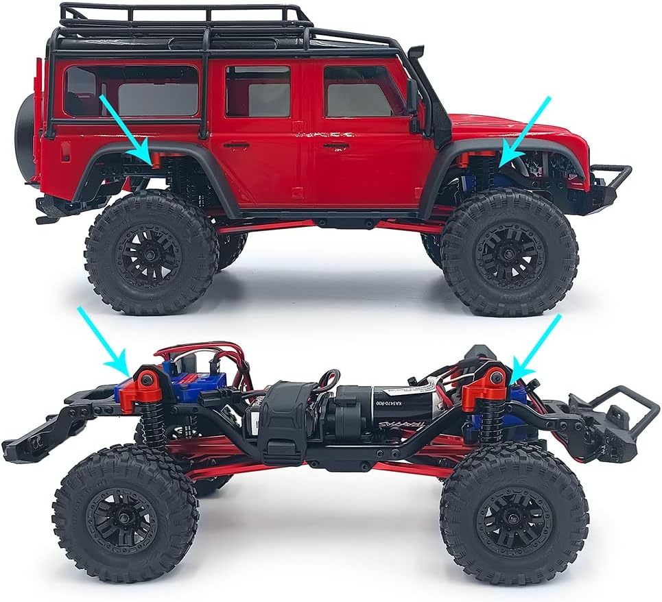 RCLIONS Amortiguador de amortiguador ajustable para automóvil a control remoto 118 de 2.323 in para TRX4M Defender Bronco 118th RC Crawler Car