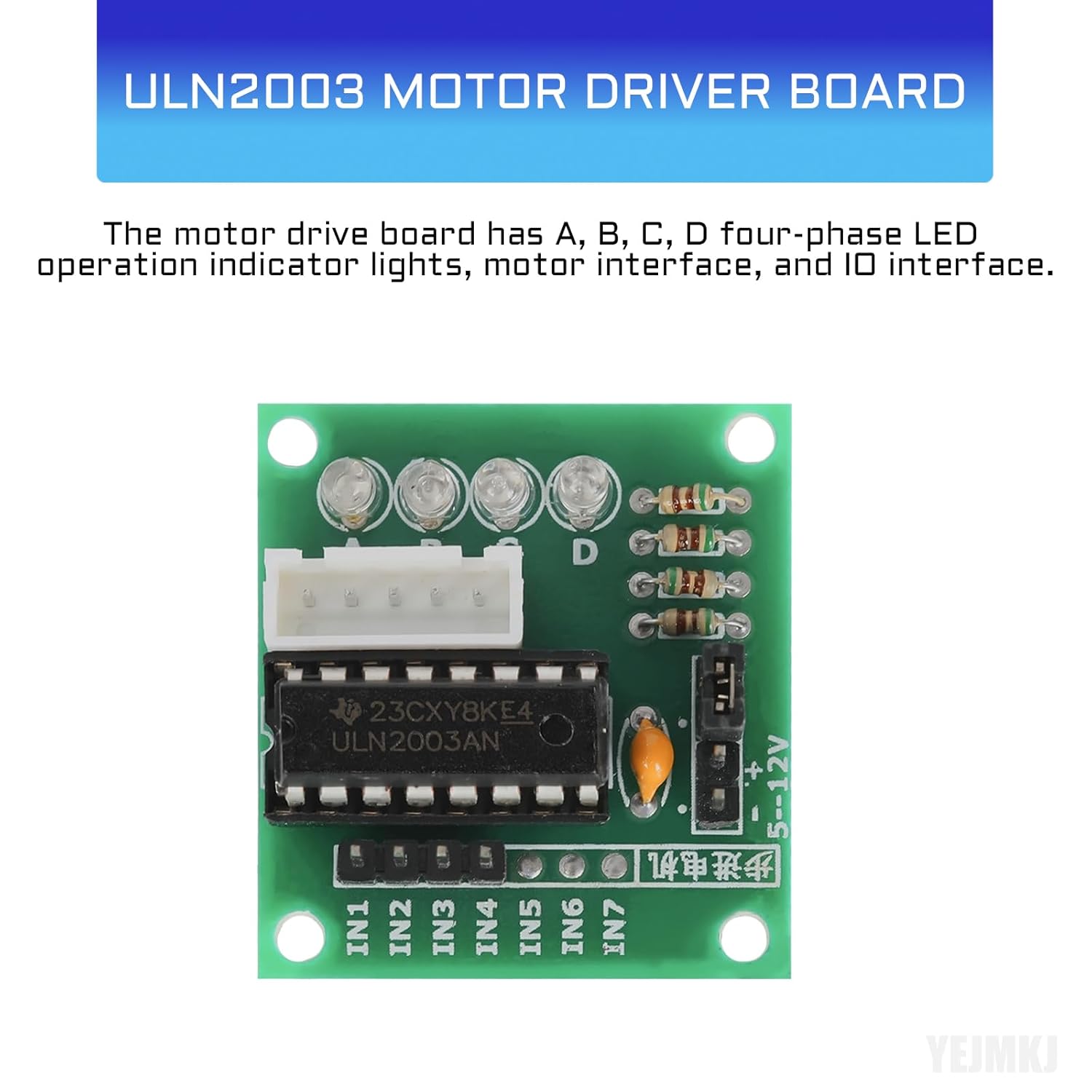 Motor paso a paso de 5 cables 28BYJ-48 Motor paso a paso de 5 cables, 5 V ULN2003 Chip Motor Driver Board para Raspberry Pi 4b 3b+3b 2b Zero W 0 WH