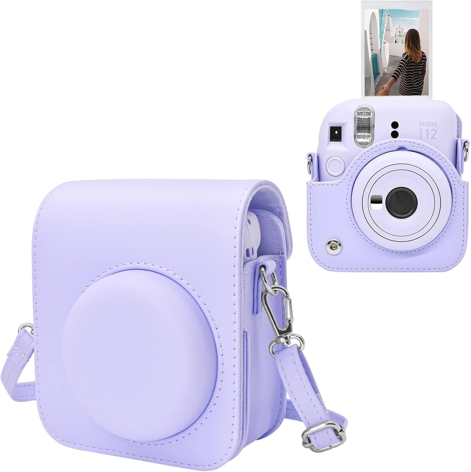 MUZIRI KINOKOO Funda protectora para Fuji Instax Mini 12, funda protectora para Fujifilm Instax Mini 12 bolsa de transporte de color sólido Bolsa de