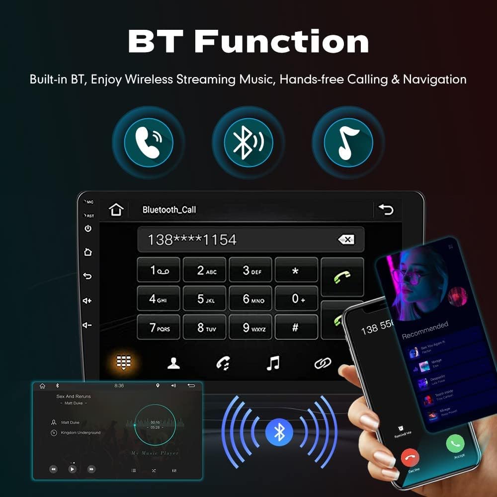 2G+32G Carplay Android Auto Pantalla Táctil Autoradio Coche Estéreo Navegación GPS Radio FM Unidad Principal WiFi Espejo Link Reproductor Multimedia